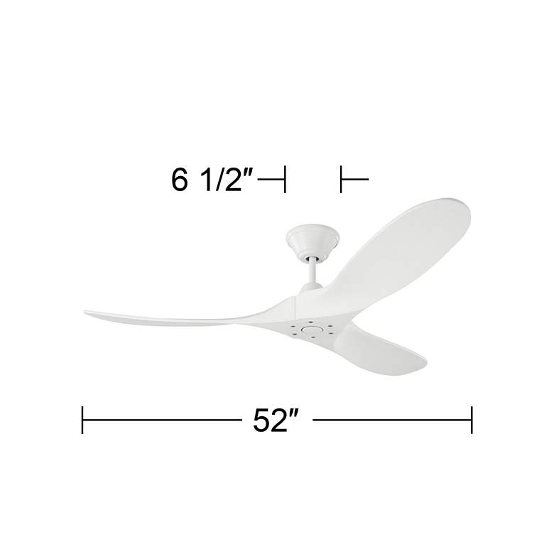 Image 4 52" Visual Comfort Maverick II Matte White Damp Rated Fan with Remote more views