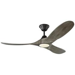 52" Visual Comfort Maverick II Oak Pewter Ceiling Fan with Remote
