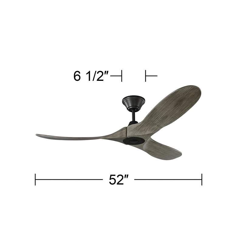Image 4 52" Visual Comfort Maverick II Pewter Damp Ceiling Fan with Remote more views