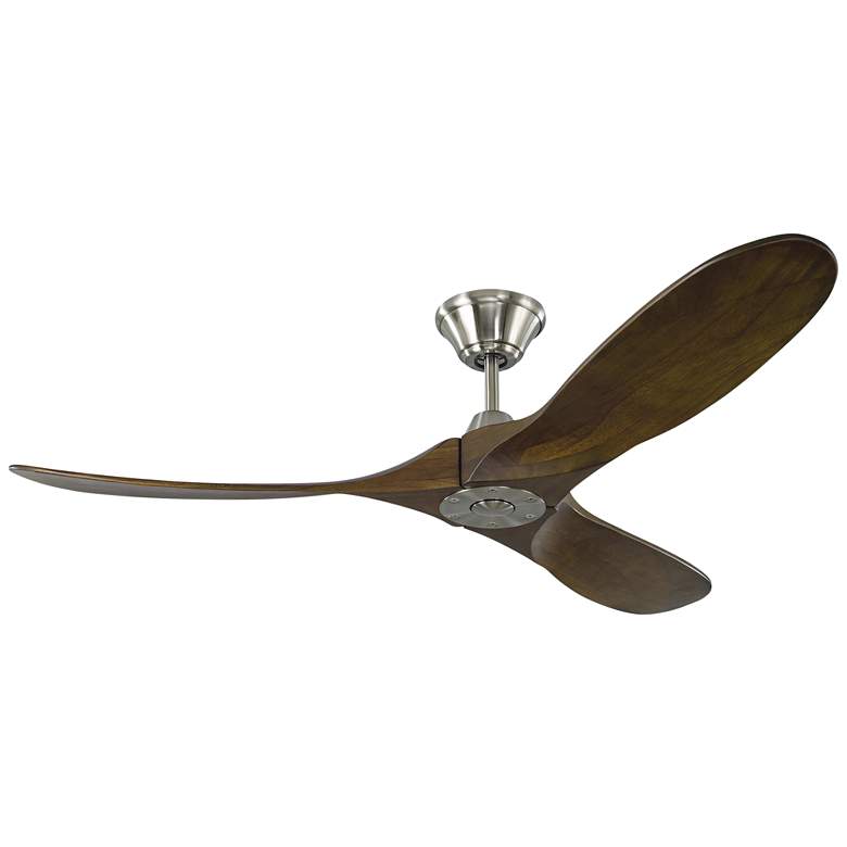 Image 2 52" Visual Comfort Maverick II Walnut Damp Ceiling Fan with Remote