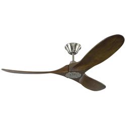 52" Visual Comfort Maverick II Walnut Damp Ceiling Fan with Remote