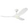 52" Visual Comfort Maverick Matte White LED Ceiling Fan With Remote