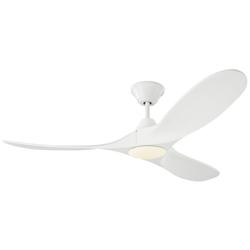 52" Visual Comfort Maverick Matte White LED Ceiling Fan With Remote