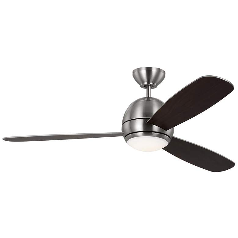 Image 1 52" Visual Comfort Orbis Black and Brushed Steel Ceiling Fan
