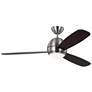 52" Visual Comfort Orbis Black and Brushed Steel Ceiling Fan