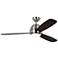 52" Visual Comfort Orbis Black and Brushed Steel Ceiling Fan