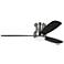 52" Visual Comfort Orbis Hugger Brushed Steel LED Fan with Remote