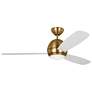 52" Visual Comfort Orbis Satin Brass LED Fan w/ White Blades