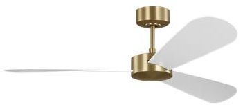 Image 3 52" Visual Comfort Paddle Burnished Brass and White Smart Ceiling Fan more views