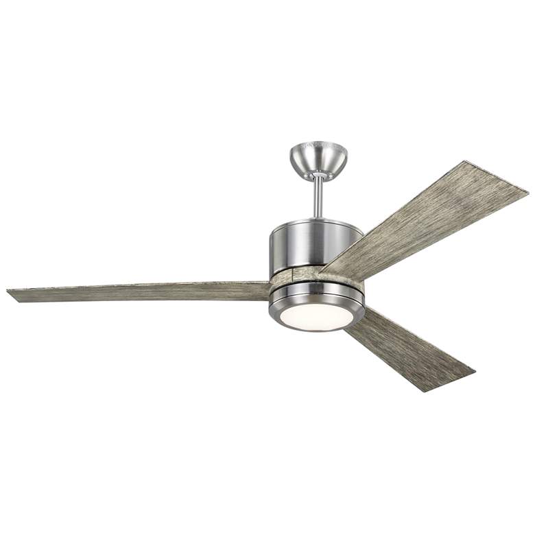 Image 2 52" Visual Comfort Vision LED Brushed Steel Ceiling Fan with Remote