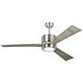 2_52" Visual Comfort Vision LED Brushed Steel Ceiling Fan with Remote