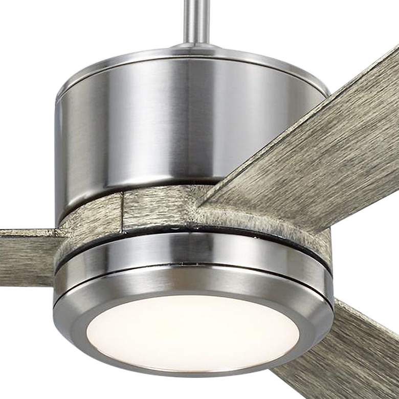 Image 3 52" Visual Comfort Vision LED Brushed Steel Ceiling Fan with Remote more views