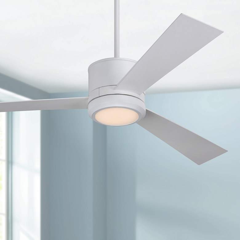 Image 1 52" Visual Comfort Vision LED Matte White Ceiling Fan with Remote