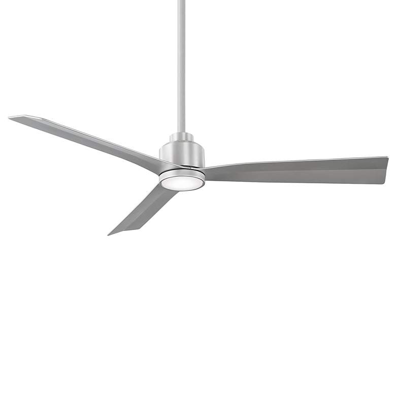 Image 1 52" WAC Clean Brushed Aluminum Smart LED Wet Ceiling Fan