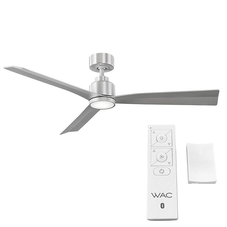 Image 2 52 inch WAC Clean Brushed Aluminum Smart LED Wet Ceiling Fan more views