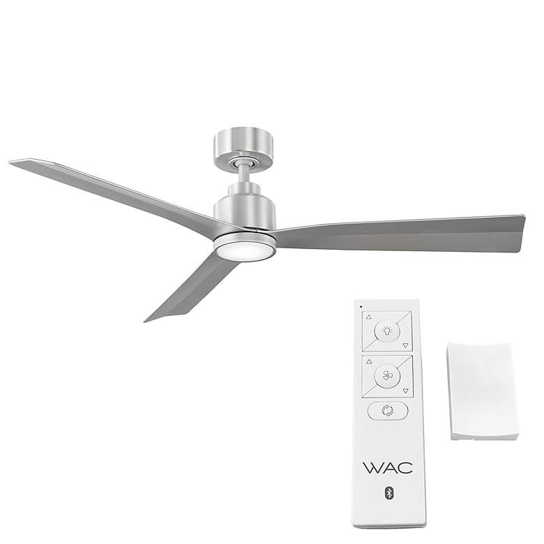 Image 2 52" WAC Clean Brushed Aluminum Smart LED Wet Ceiling Fan more views