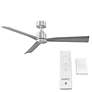 52" WAC Clean Brushed Aluminum Smart Wet Ceiling Fan with Remote