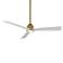 52" WAC Clean Damp Rated LED Soft Brass Ceiling Fan with Smart Control