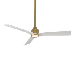 52&quot; WAC Clean Damp Rated LED Soft Brass Ceiling Fan with Smart Control