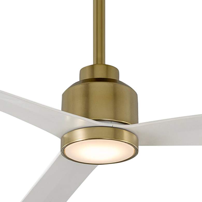 Image 2 52" WAC Clean Damp Rated LED Soft Brass Ceiling Fan with Smart Control more views