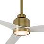 52" WAC Clean Damp Rated LED Soft Brass Ceiling Fan with Smart Control