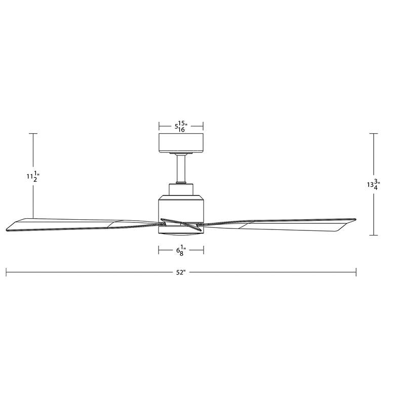 Image 7 52" WAC Clean Damp Rated LED Soft Brass Ceiling Fan with Smart Control more views