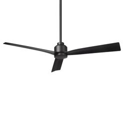 52&quot; WAC Clean Matte Black Smart Indoor/Outdoor Ceiling Fan with Remote