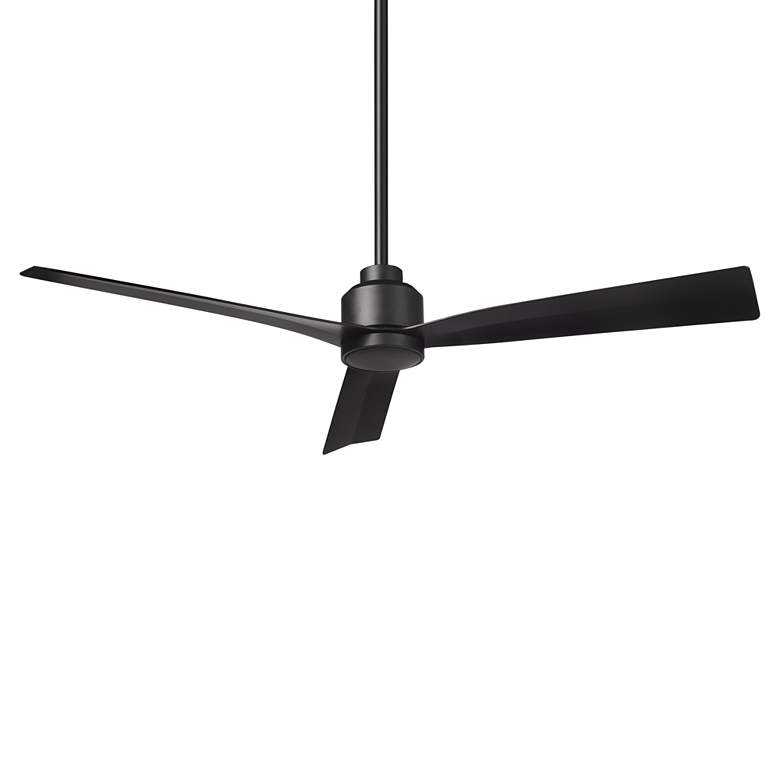 Image 1 52" WAC Clean Matte Black Smart Wet Ceiling Fan with Remote