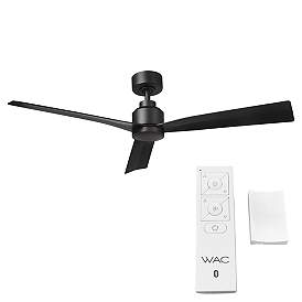 Image2 of 52" WAC Clean Matte Black Smart Wet Ceiling Fan with Remote more views
