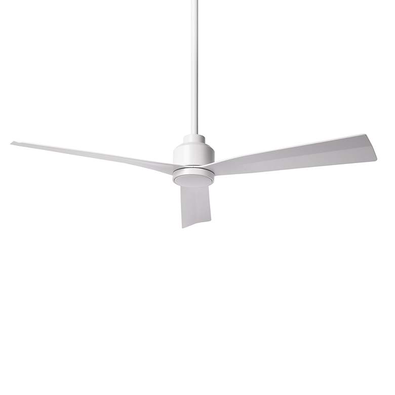 Image 1 52" WAC Clean Matte White Smart Wet Ceiling Fan with Remote