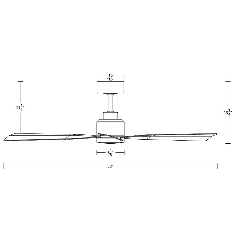 Image 5 52" WAC Clean Matte White Smart Wet Ceiling Fan with Remote more views