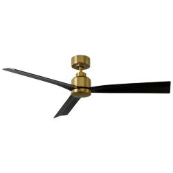 52&quot; WAC Clean Soft Brass Smart Damp Ceiling Fan with Remote