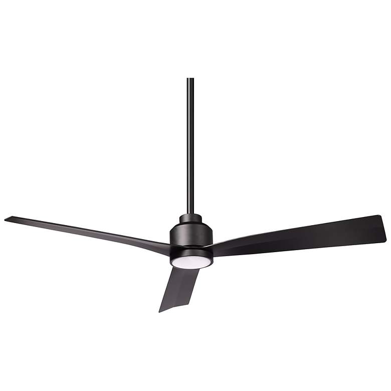 Image 2 52" WAC Clean Wet Rated LED Matte Black Smart Ceiling Fan with Remote
