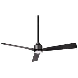 52&quot; WAC Clean Wet Rated LED Matte Black Smart Ceiling Fan with Remote
