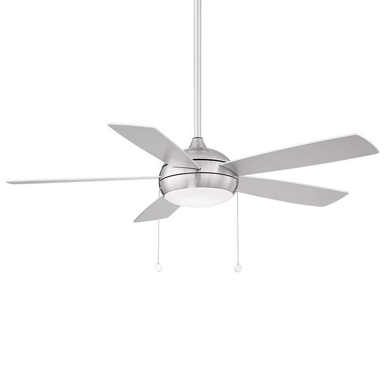 Image 1 52" WAC Disc II LED Brushed Nickel Indoor Ceiling Fan with Pull Chain