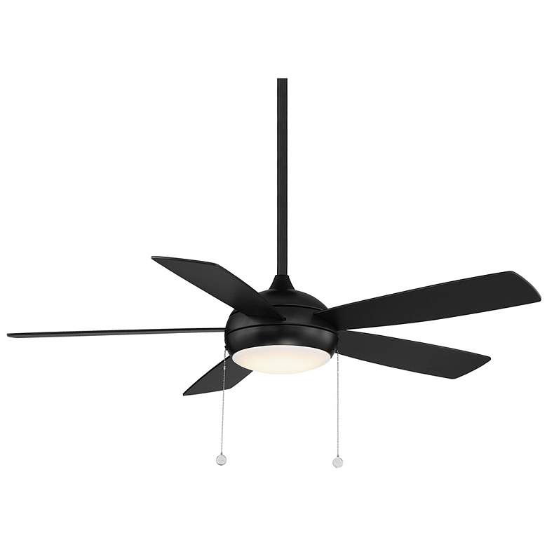 Image 1 52" WAC Disc II LED Matte Black 5-Blade Pull Chain Ceiling Fan