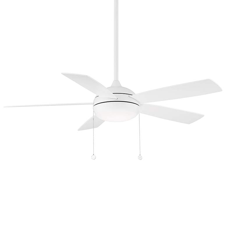 Image 1 52 inch WAC Disc II LED Matte White Indoor Ceiling Fan with Pull Chain
