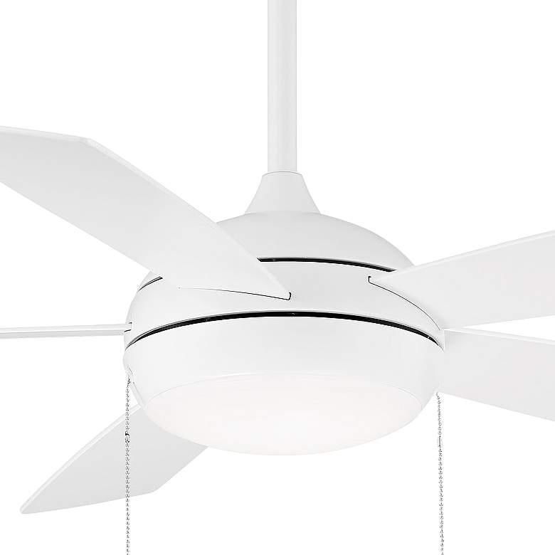 Image 2 52" WAC Disc II LED Matte White Indoor Ceiling Fan with Pull Chain more views