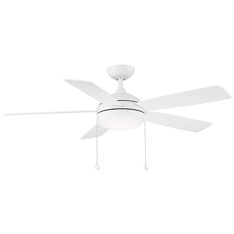 Image 6 52" WAC Disc II LED Matte White Indoor Ceiling Fan with Pull Chain more views