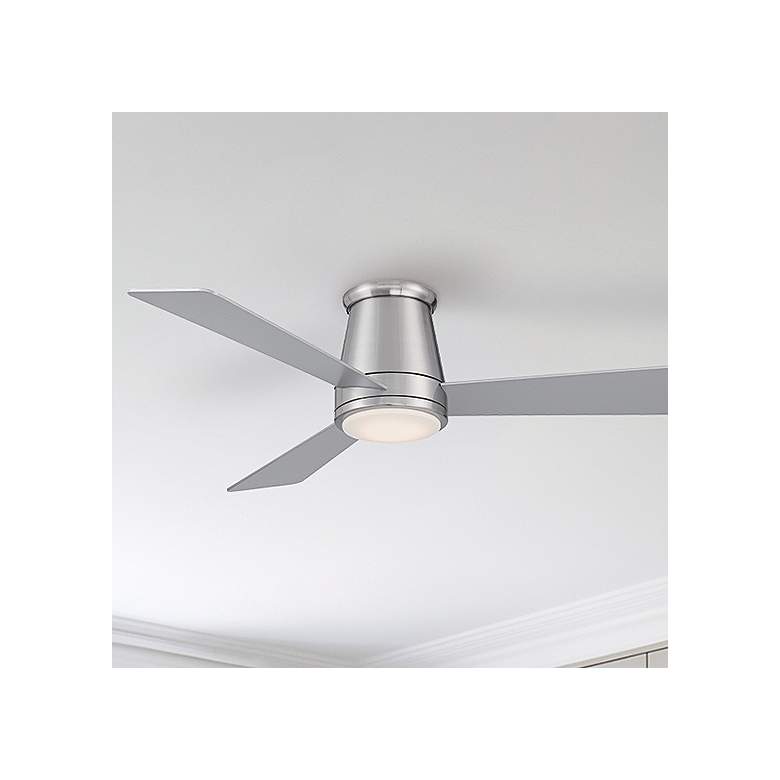 Image 2 52" WAC Hug Brushed Nickel LED Hugger Smart Ceiling Fan