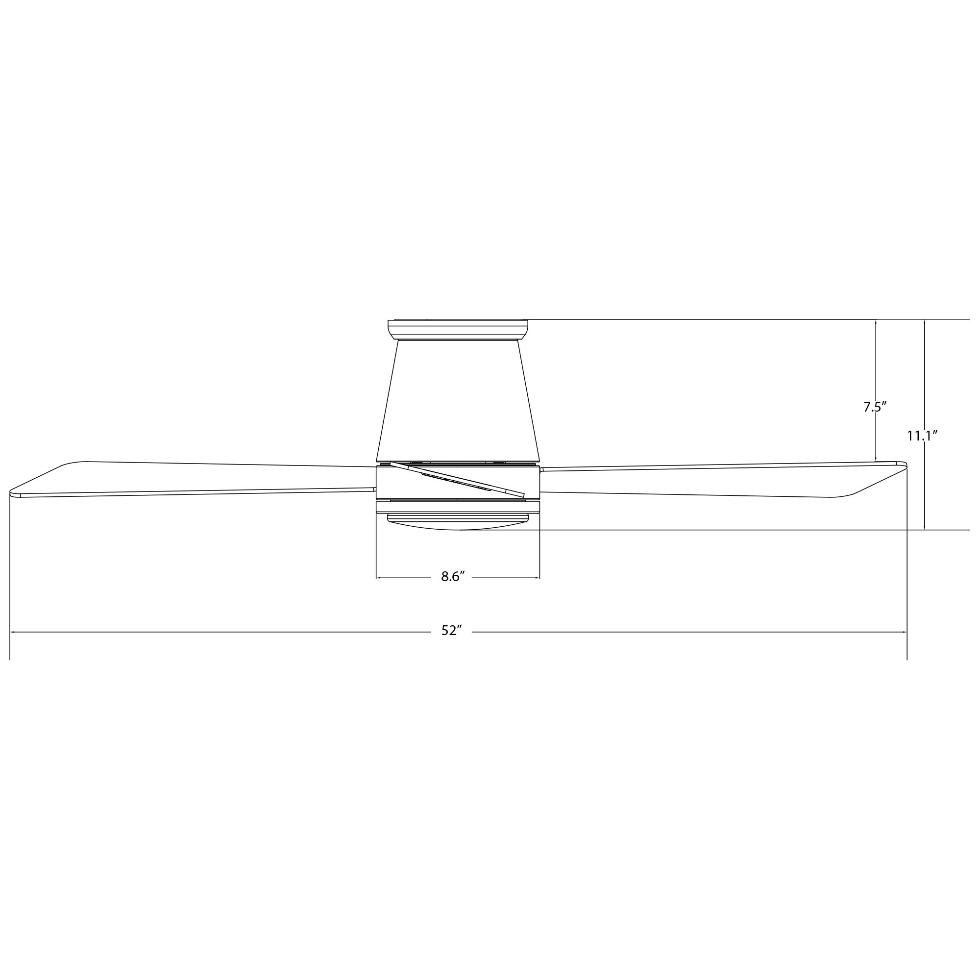 52" WAC Hug Brushed Nickel LED Smart Ceiling Fan in scene