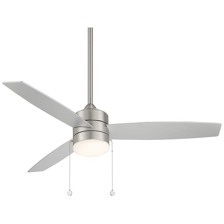 Image 2 52" WAC  Limited Atlantis Brushed Nickel LED Damp Rated Pull Chain Fan