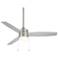 52" WAC Limited Atlantis Brushed Nickel LED Damp Rated Pull Chain Fan