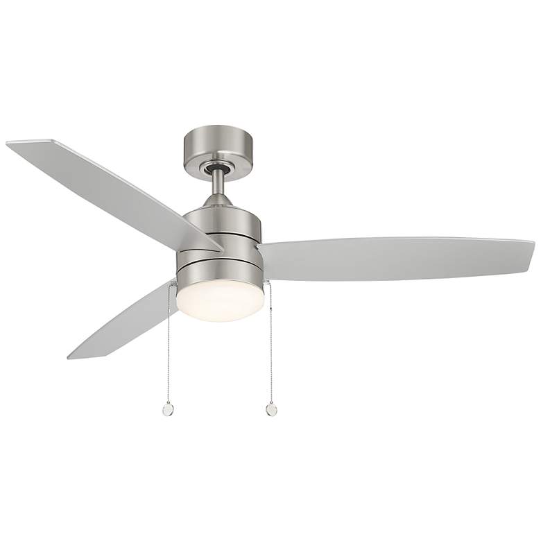 Image 3 52" WAC  Limited Atlantis Brushed Nickel LED Damp Rated Pull Chain Fan more views