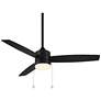 52" WAC Limited Atlantis Matte Black LED Ceiling Fan with Pull Chain in scene
