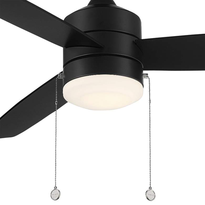 Image 4 52" WAC Limited Atlantis Matte Black LED Ceiling Fan with Pull Chain more views