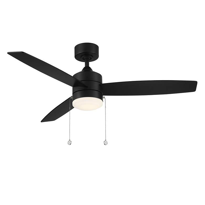 Image 4 52" WAC Limited Atlantis Matte Black LED Ceiling Fan with Pull Chain more views