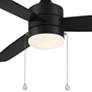 52" WAC Limited Atlantis Matte Black LED Ceiling Fan with Pull Chain in scene