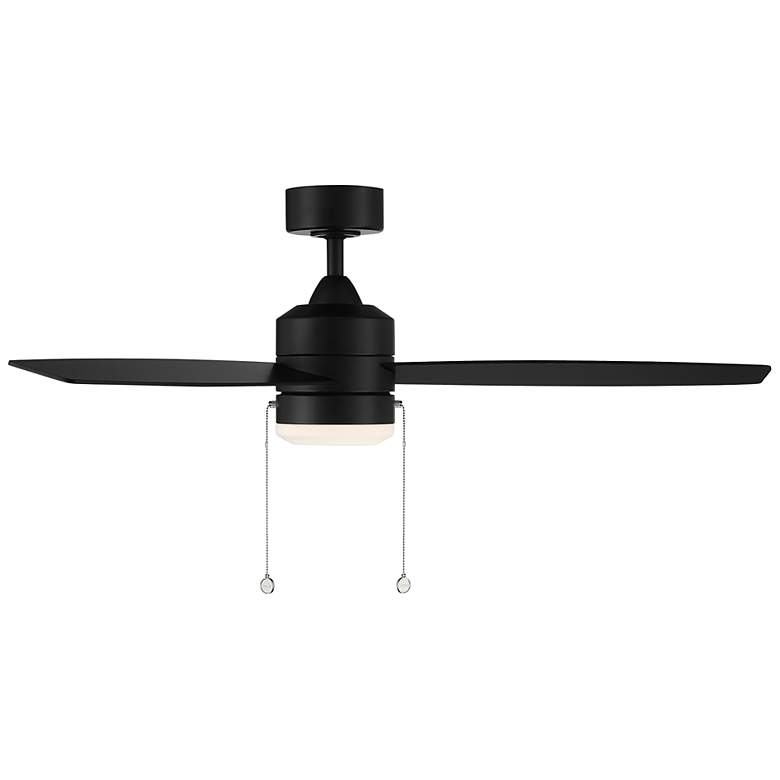 Image 5 52" WAC Limited Atlantis Matte Black LED Ceiling Fan with Pull Chain more views
