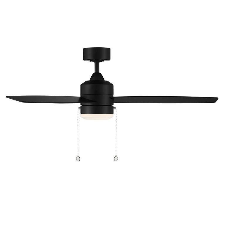 Image 5 52" WAC Limited Atlantis Matte Black LED Ceiling Fan with Pull Chain more views